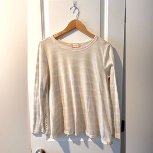 Altar’d State Tan striped light sweater. Size Medium